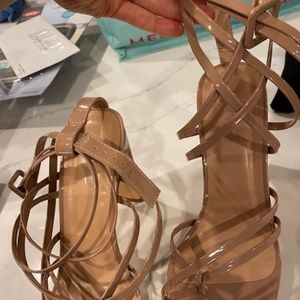 Nasty Gal, Nude strappy heels, US size 8 women's